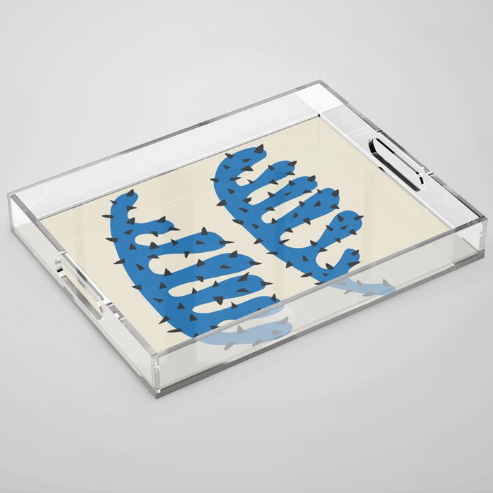 Matisse Inspired Blue Shape Acrylic Tray Gallery Image 1