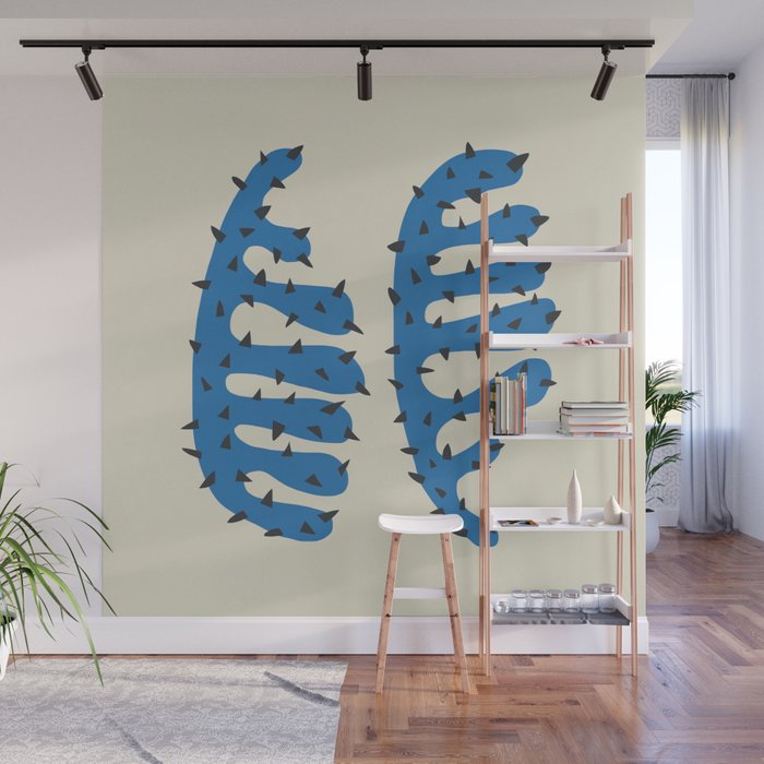 Matisse Inspired Blue Shape Wall Mural Gallery Image 1