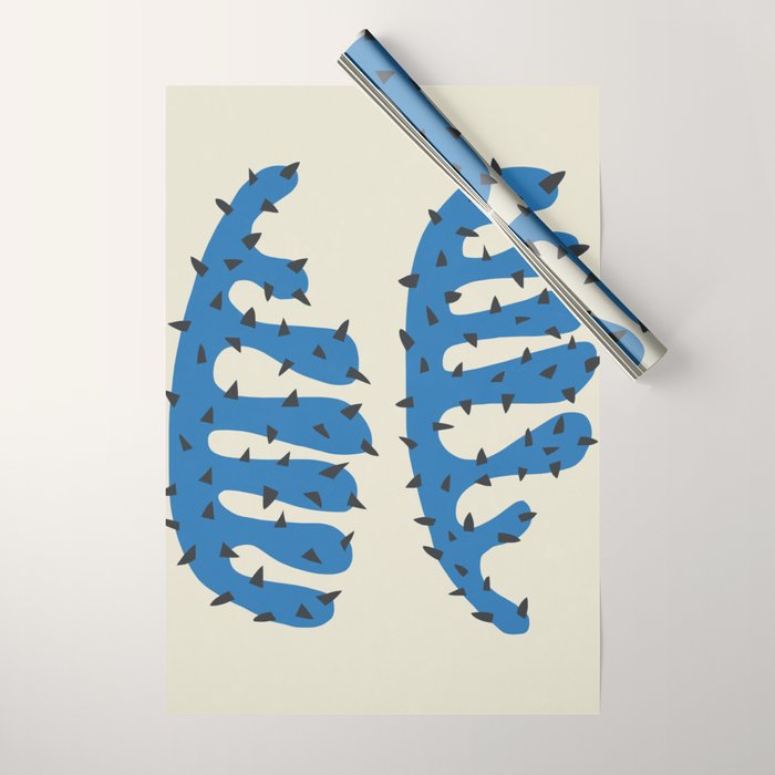 Matisse Inspired Blue Shape Wrapping Paper Gallery Image 1