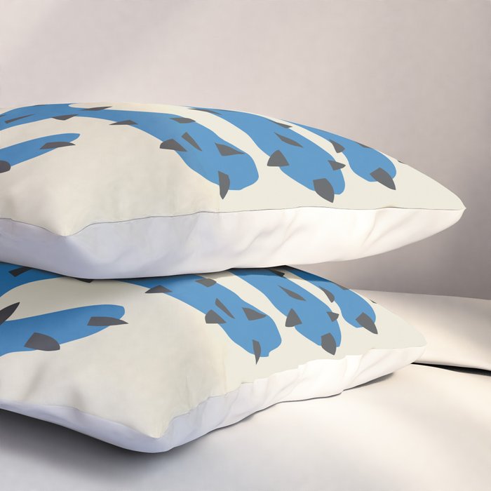 Matisse Inspired Blue Shape Pillow Sham Gallery Image 3