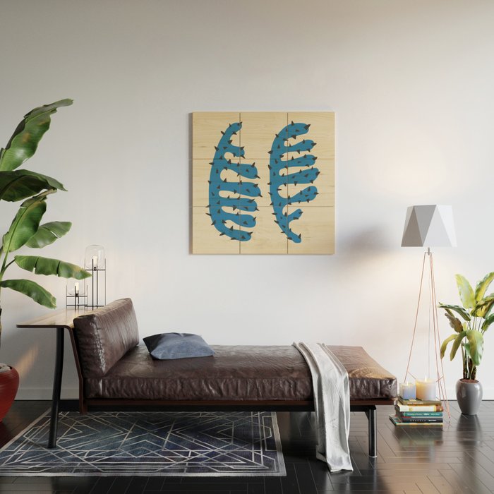 Matisse Inspired Blue Shape Wood Wall Art Gallery Image 2