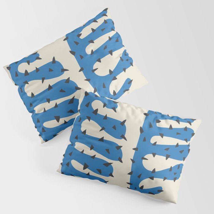Matisse Inspired Blue Shape Pillow Sham Gallery Image 1