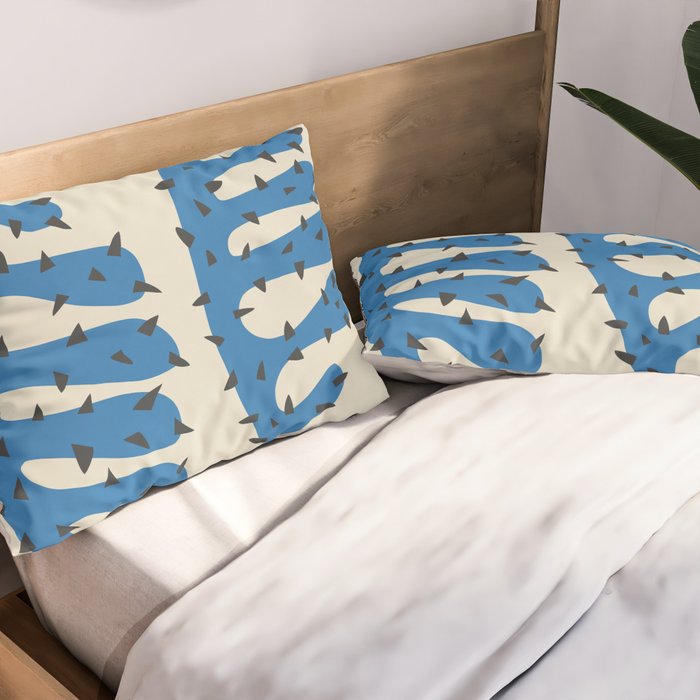 Matisse Inspired Blue Shape Pillow Sham Gallery Image 2