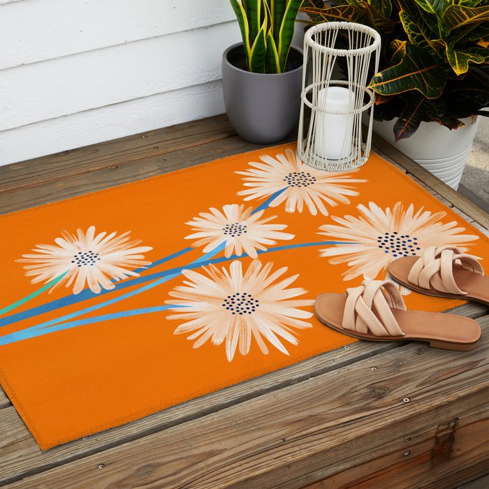 Moroccan Daisies Still Life Outdoor Rug Gallery Image 2