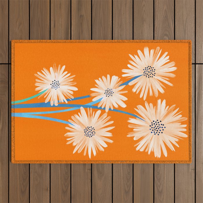 Moroccan Daisies Still Life Outdoor Rug Gallery Image 1