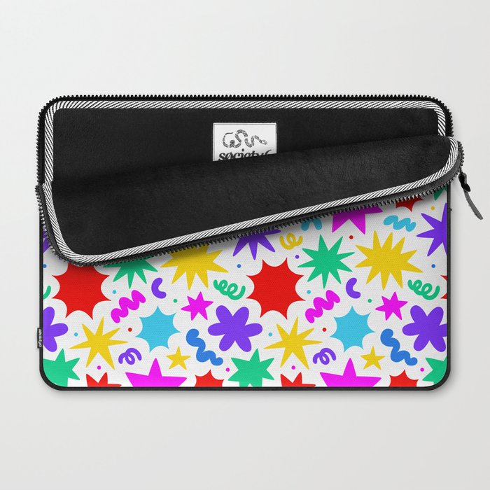 Colorful fun star doodle pattern Laptop Sleeve Gallery Image 2