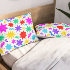 Colorful fun star doodle pattern Pillow Sham Gallery Image 2