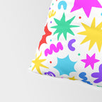 Colorful fun star doodle pattern Pillow Sham Gallery Image 4