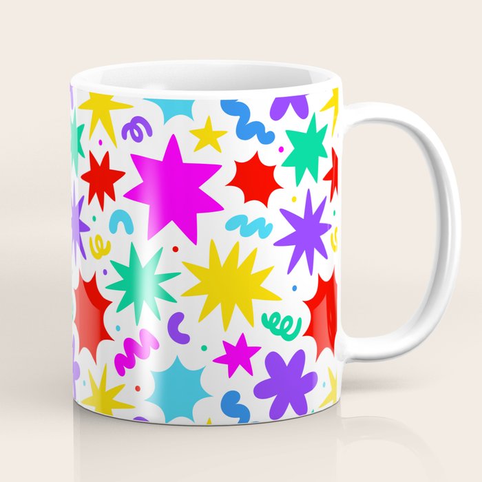 Colorful fun star doodle pattern Coffee Mug Gallery Image 1