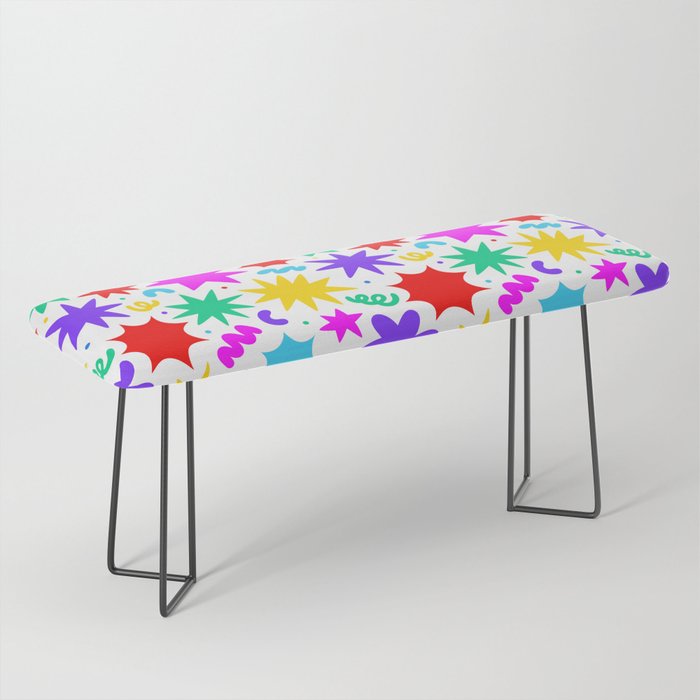 Colorful fun star doodle pattern Bench Gallery Image 1
