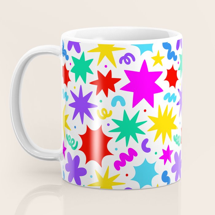 Colorful fun star doodle pattern Coffee Mug Gallery Image 3
