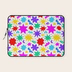 Colorful fun star doodle pattern Laptop Sleeve Gallery Image 1