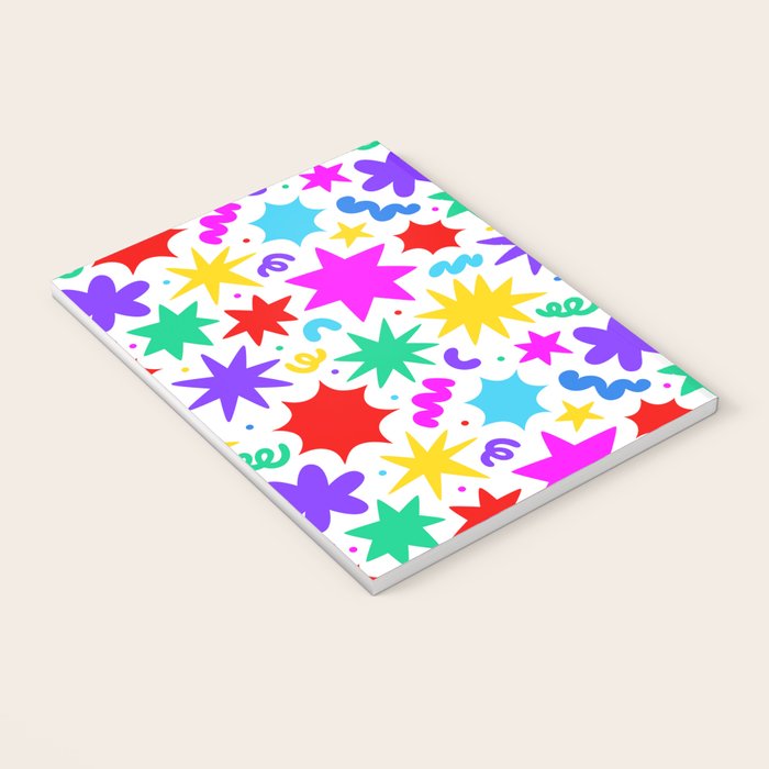 Colorful fun star doodle pattern Notebook Gallery Image 3