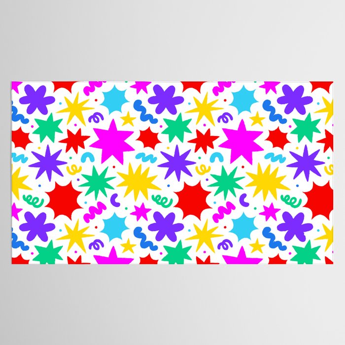 Colorful fun star doodle pattern Tablecloth Gallery Image 2