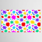 Colorful fun star doodle pattern Tablecloth Gallery Image 2