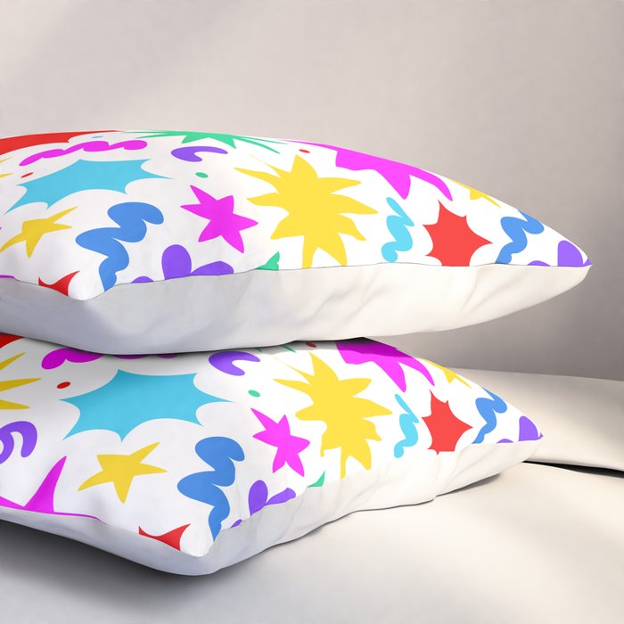 Colorful fun star doodle pattern Pillow Sham Gallery Image 3