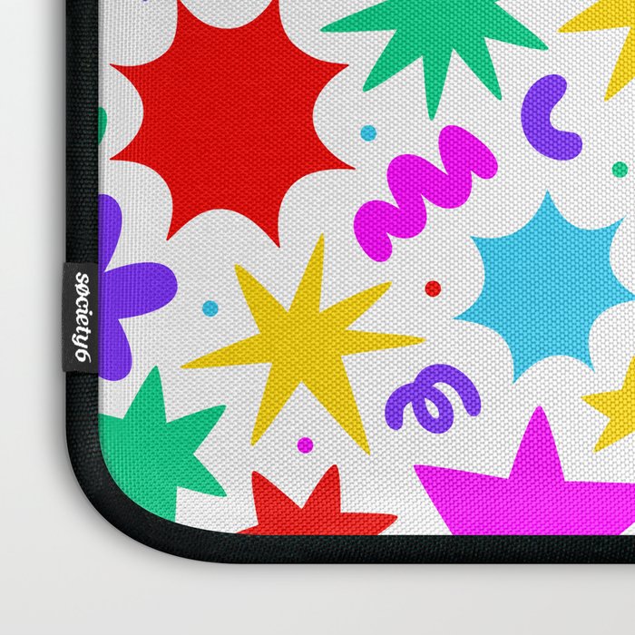 Colorful fun star doodle pattern Laptop Sleeve Gallery Image 3