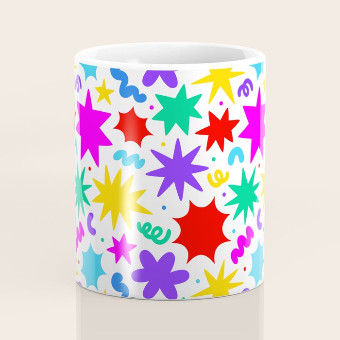 Colorful fun star doodle pattern Coffee Mug Gallery Image 4