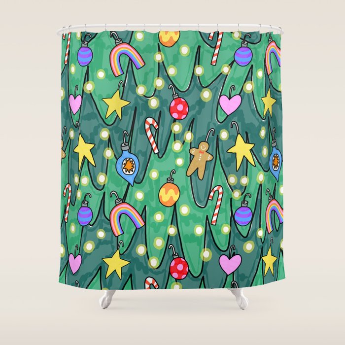 Decked Out Tree Shower Curtain Gallery Image 1