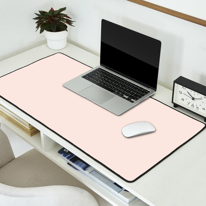 Perfect Pale Light Blush Pink Solid Color Desk Mat Gallery Image 2