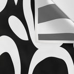 Abstract black and white flower art pattern Wall Tapestry Gallery Image 3