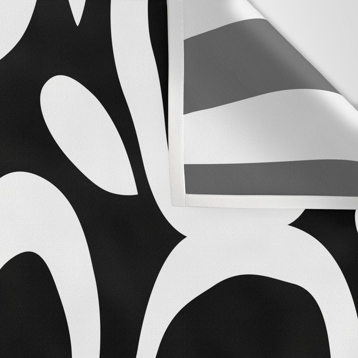 Abstract black and white flower art pattern Wall Tapestry Gallery Image 3