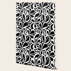 Abstract black and white flower art pattern Wallpaper Gallery Image 2
