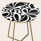 Abstract black and white flower art pattern Side Table Gallery Image 2