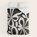 Abstract black and white flower art pattern Duvet Cover Gallery Image 6