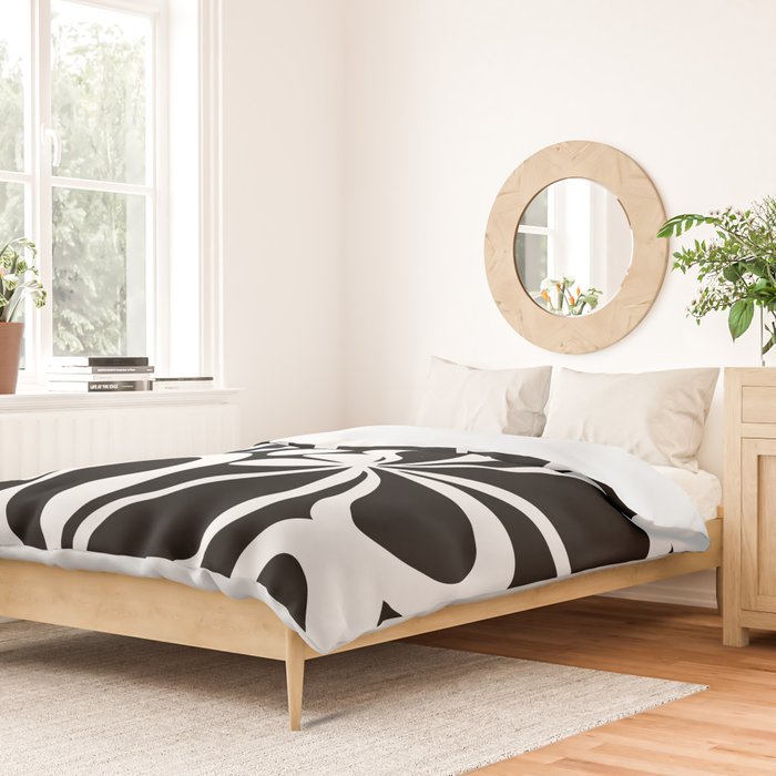 Abstract black and white flower art pattern Duvet Cover Gallery Image 2