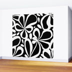 Abstract black and white flower art pattern Wall Mural Gallery Image 2