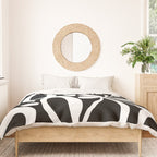 Abstract black and white flower art pattern Duvet Cover Gallery Image 3