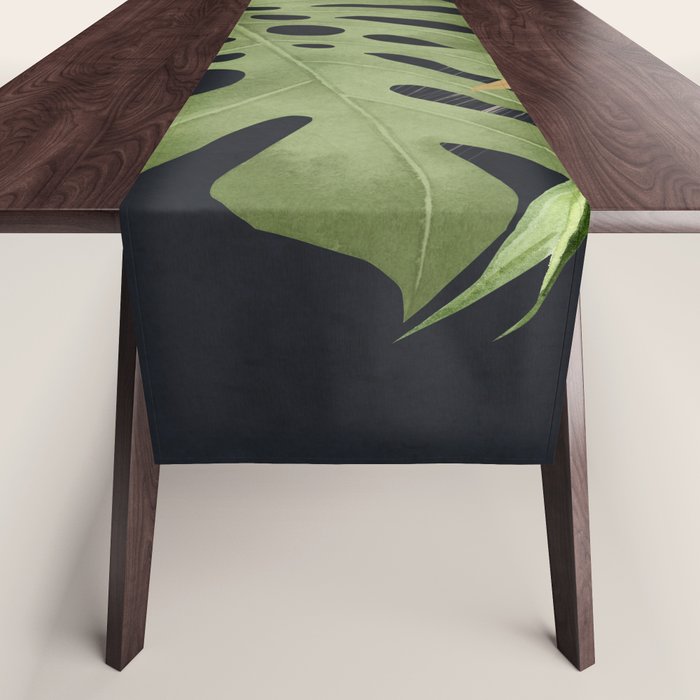 Abstract Art Tropical Leaves 101 Table Runner Gallery Image 1