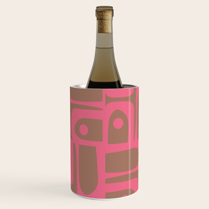 Mid Century Modern Piquet 3 Inspired by PANTONE 17 1230 Color of the Year Mocha Mousse Wine Chiller Gallery Image 1