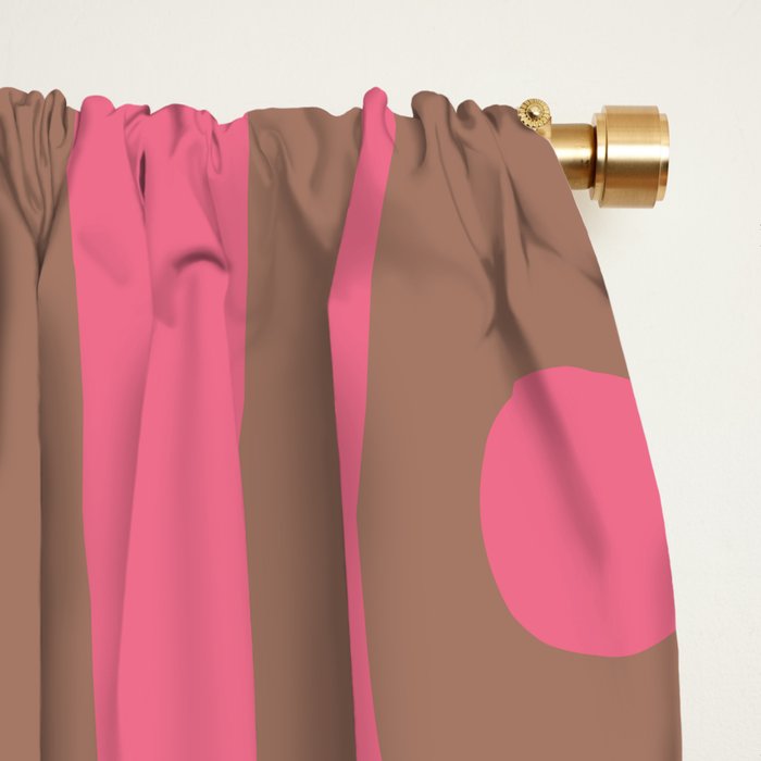 Mid Century Modern Piquet 3 Inspired by PANTONE 17 1230 Color of the Year Mocha Mousse Window Curtain Gallery Image 2