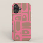 Mid Century Modern Piquet 3 Inspired by PANTONE 17 1230 Color of the Year Mocha Mousse iPhone Case Gallery Image 1