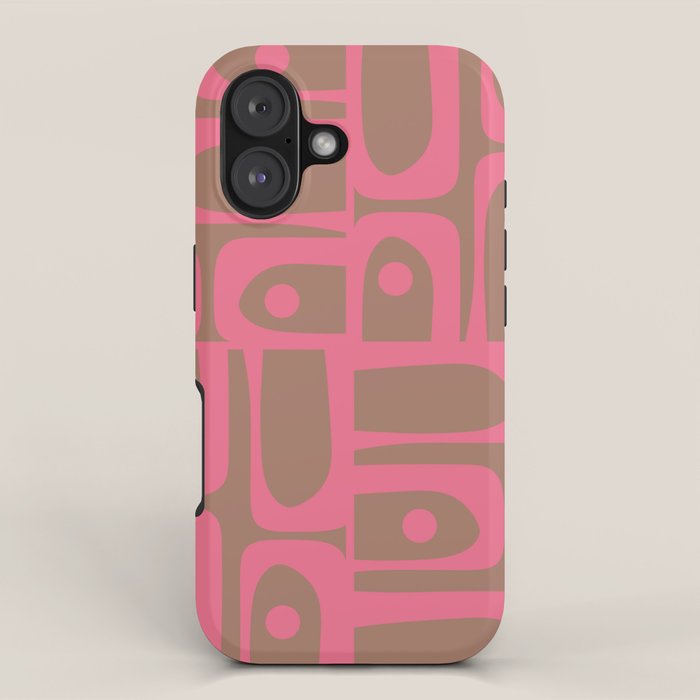 Mid Century Modern Piquet 3 Inspired by PANTONE 17 1230 Color of the Year Mocha Mousse iPhone Case Gallery Image 1