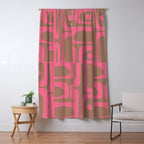 Mid Century Modern Piquet 3 Inspired by PANTONE 17 1230 Color of the Year Mocha Mousse Window Curtain Gallery Image 5