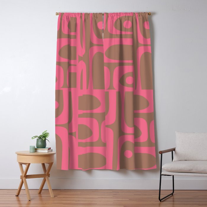 Mid Century Modern Piquet 3 Inspired by PANTONE 17 1230 Color of the Year Mocha Mousse Window Curtain Gallery Image 5
