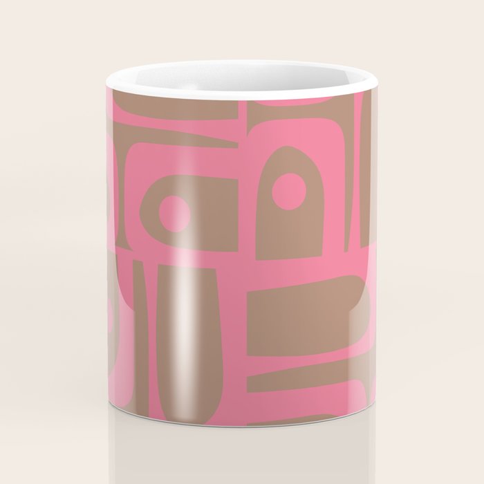 Mid Century Modern Piquet 3 Inspired by PANTONE 17 1230 Color of the Year Mocha Mousse Coffee Mug Gallery Image 4