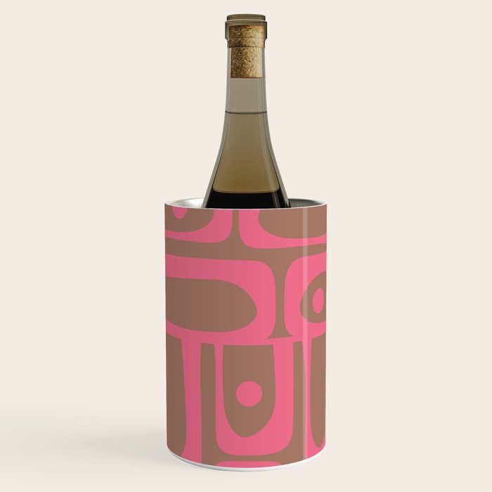 Mid Century Modern Piquet 3 Inspired by PANTONE 17 1230 Color of the Year Mocha Mousse Wine Chiller Gallery Image 2