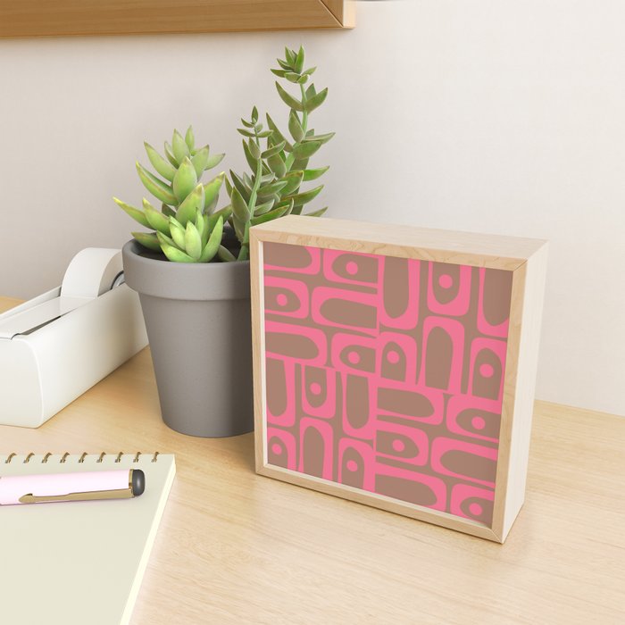 Mid Century Modern Piquet 3 Inspired by PANTONE 17 1230 Color of the Year Mocha Mousse Mini Art Print Gallery Image 2
