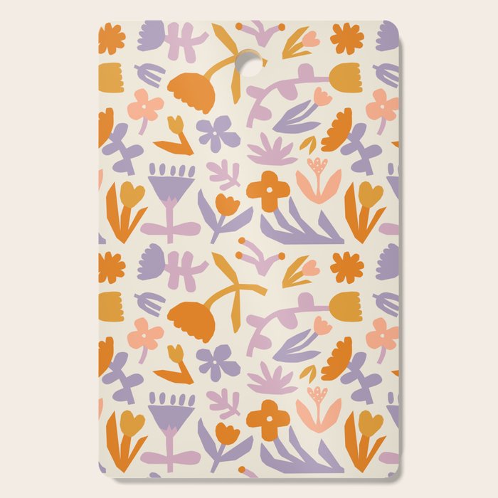 Vintage abstract flower art pattern Cutting Board Gallery Image 1