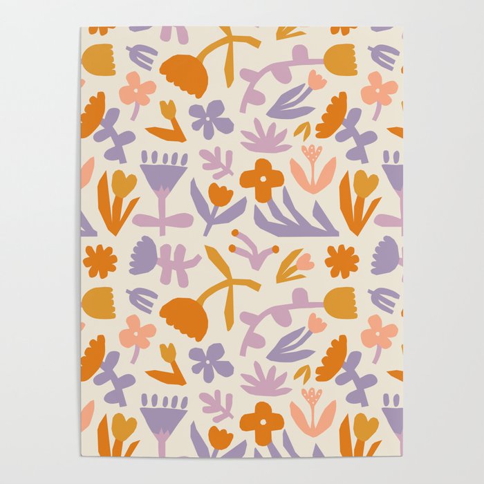 Vintage abstract flower art pattern Poster Gallery Image 4