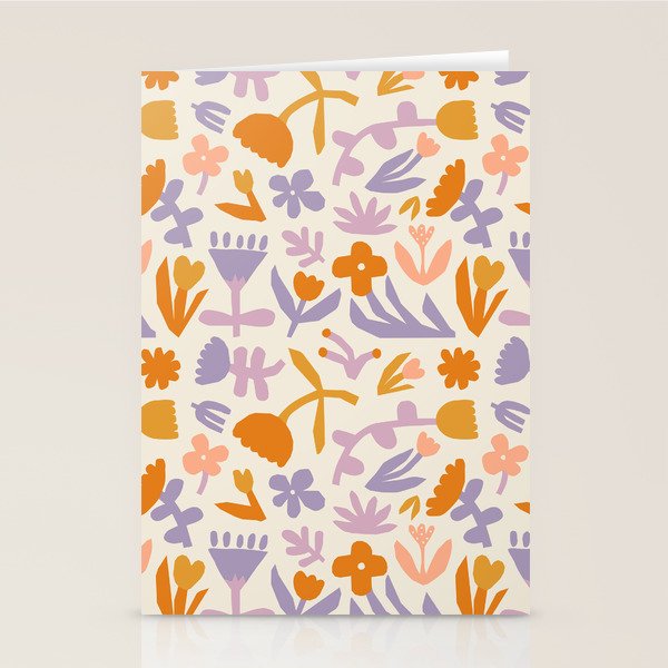 Vintage abstract flower art pattern Stationery Card Gallery Image 1