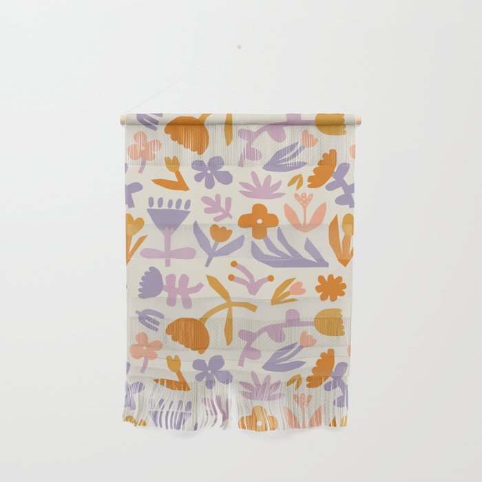 Vintage abstract flower art pattern Wall Hanging Gallery Image 1