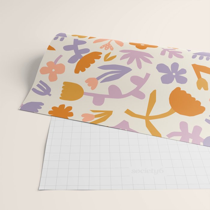 Vintage abstract flower art pattern Wrapping Paper Gallery Image 2