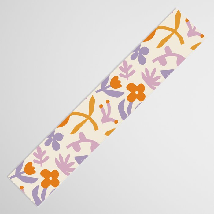 Vintage abstract flower art pattern Table Runner Gallery Image 3