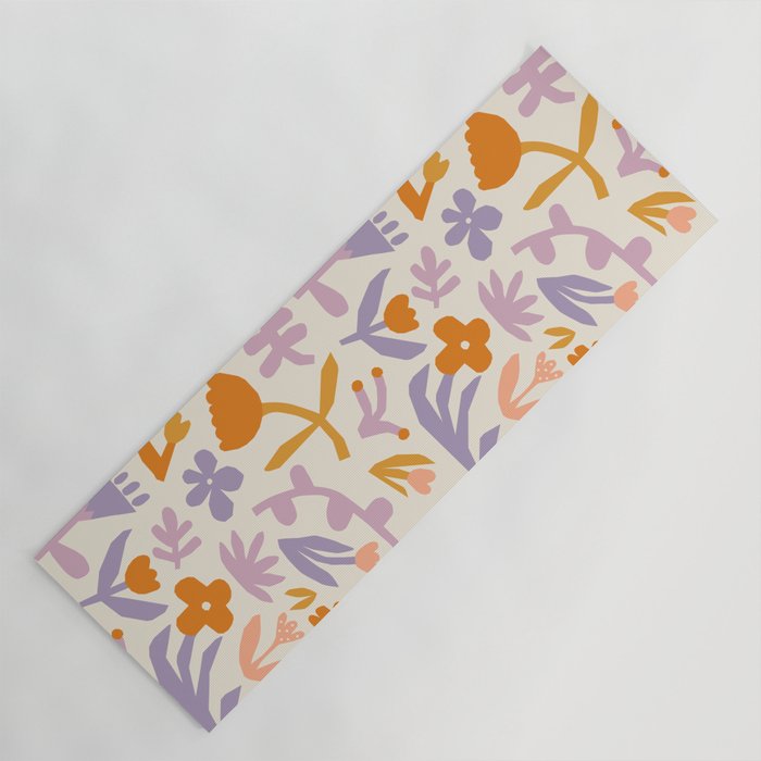 Vintage abstract flower art pattern Yoga Mat Gallery Image 1