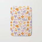 Vintage abstract flower art pattern Bath Mat Gallery Image 1